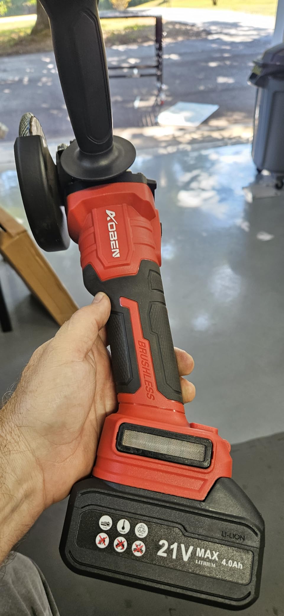 AOBEN 1200W Angle Grinder 4-1/2 inch | 10Amp, 11000 RPM, 6-Speed Corded Power Electric Cut off Tool with Switch Lock | for Heavy Duty Work & Metal Cutting, Grinding & Polishing customer photo 2