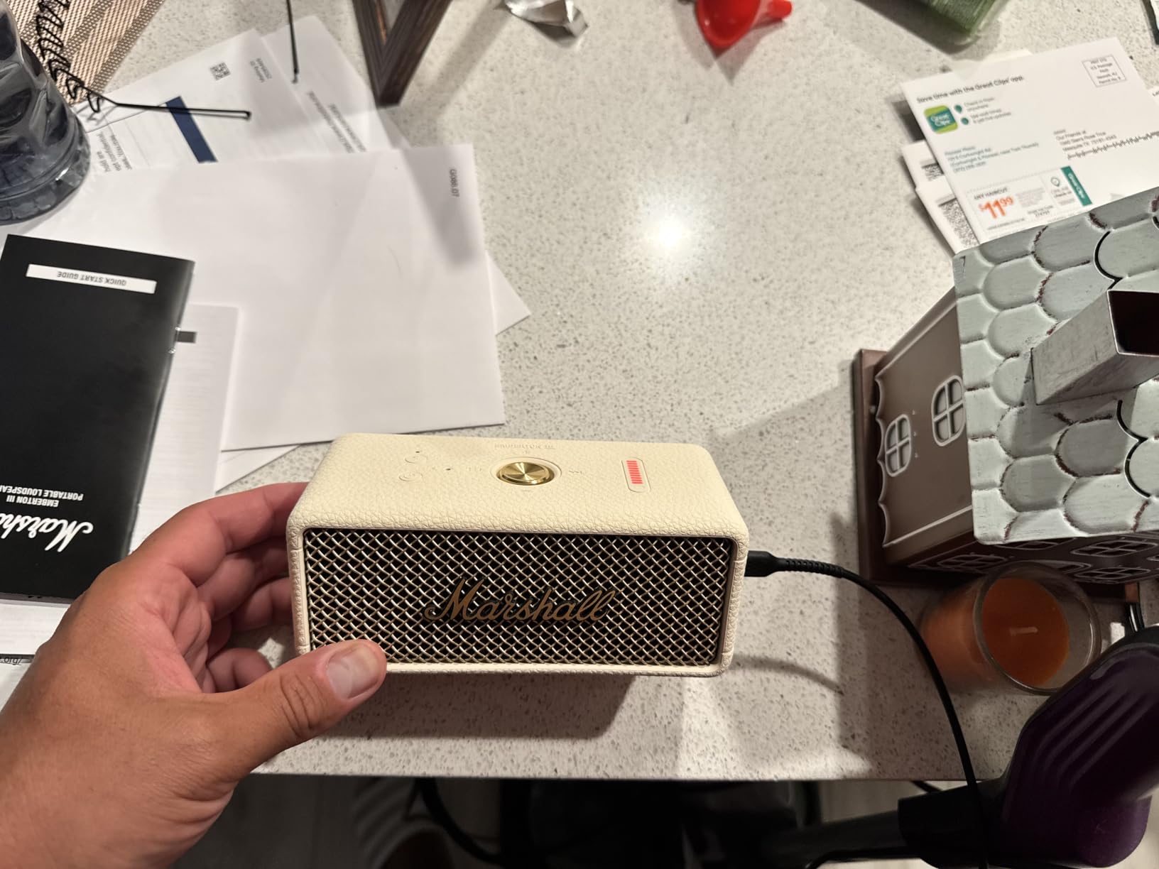 Marshall Emberton III Portable Bluetooth Waterproof Speaker - Black/Silver customer photo 2