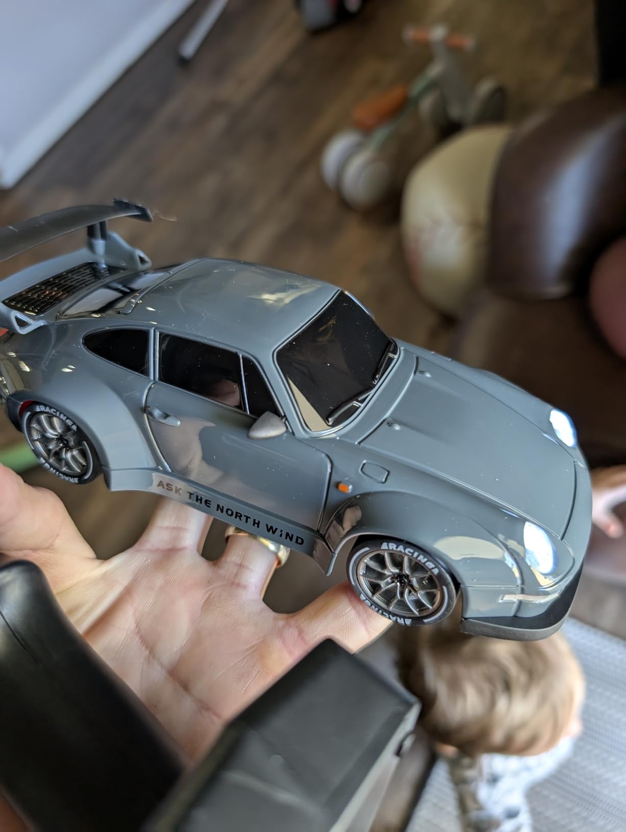 RC Drift Car, 1:24 Scale Remote Control Vehicle with LED Lights,Drifting Tires＆Two Batteries, Racing Sports Toy Idea Gift for Adults Boys Girls and Kids (Lake Blue) customer photo 2