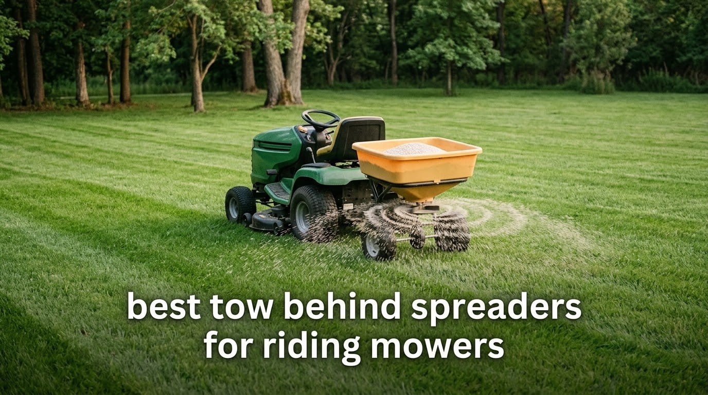 best tow behind spreaders for riding mowers